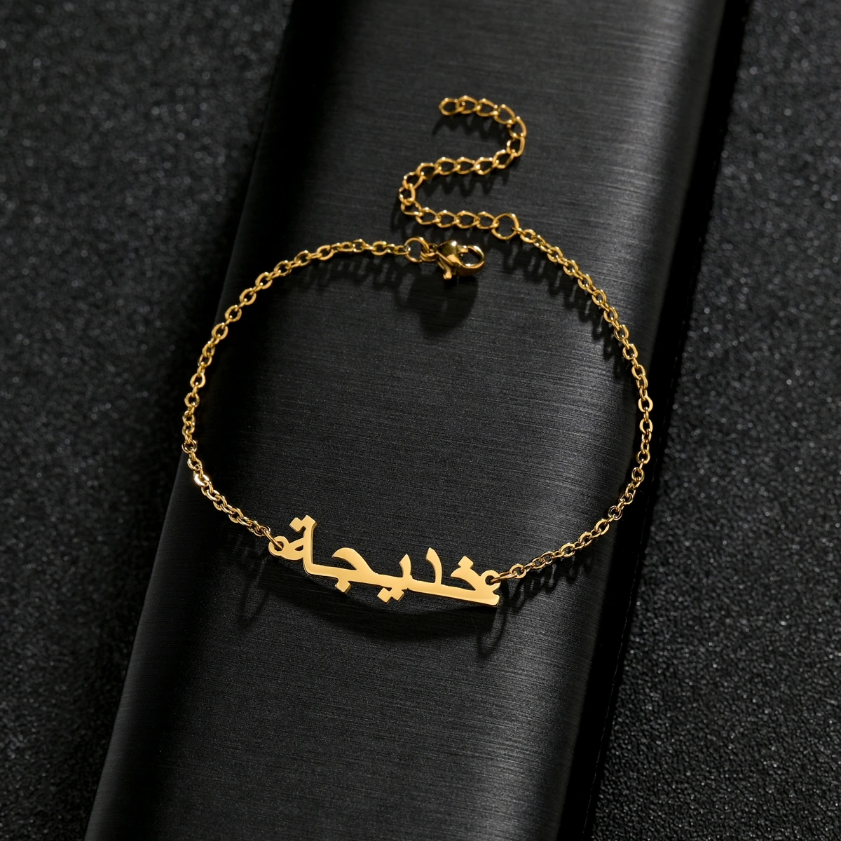 Atoztide New Customized Name Bracelet Personalized Thick Chain for Women Stainless Steel Gold Color Bangle Chrismas Gift 