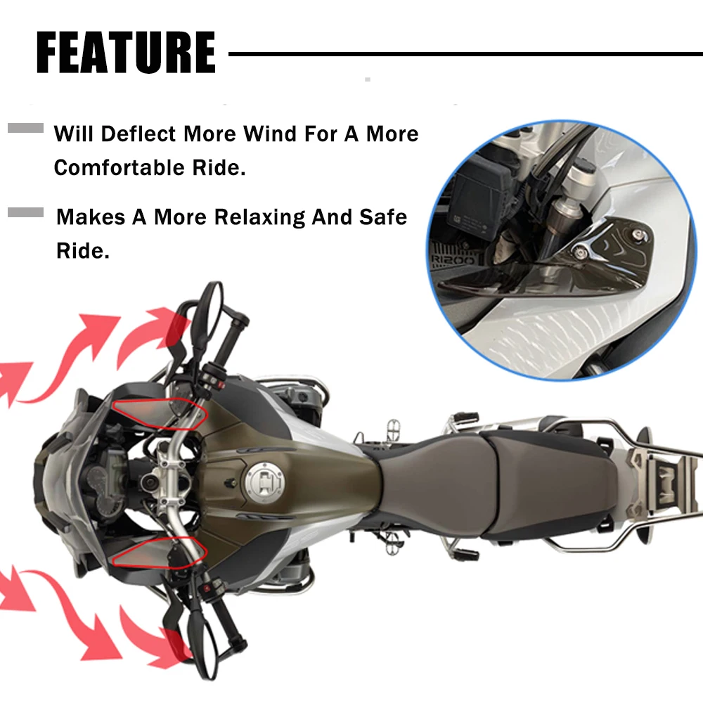 Side Windshield Windscreen Panel Wind Deflector For BMW GS R1200 1250 Adventure R1200GS R1250GS ADV LC 2023 R1250GSA Windshield