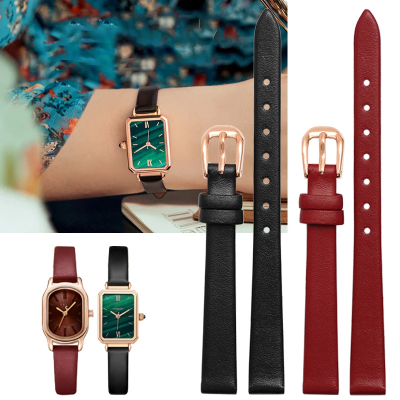 Cowhide Watch Bracelet Women fashion Watchband Wristwatches Mini Band 6mm 7mm 8mm 10mm 12mm 14mm Small Size Watch strap