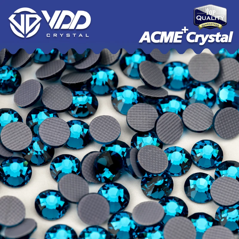 VDD Aquamarine/Lt.Sapphire/Indicolite/Capri Blue/Sapphire/Montana ACME+Series Glass Rhinestones Flatback Hot-Fix Crystal