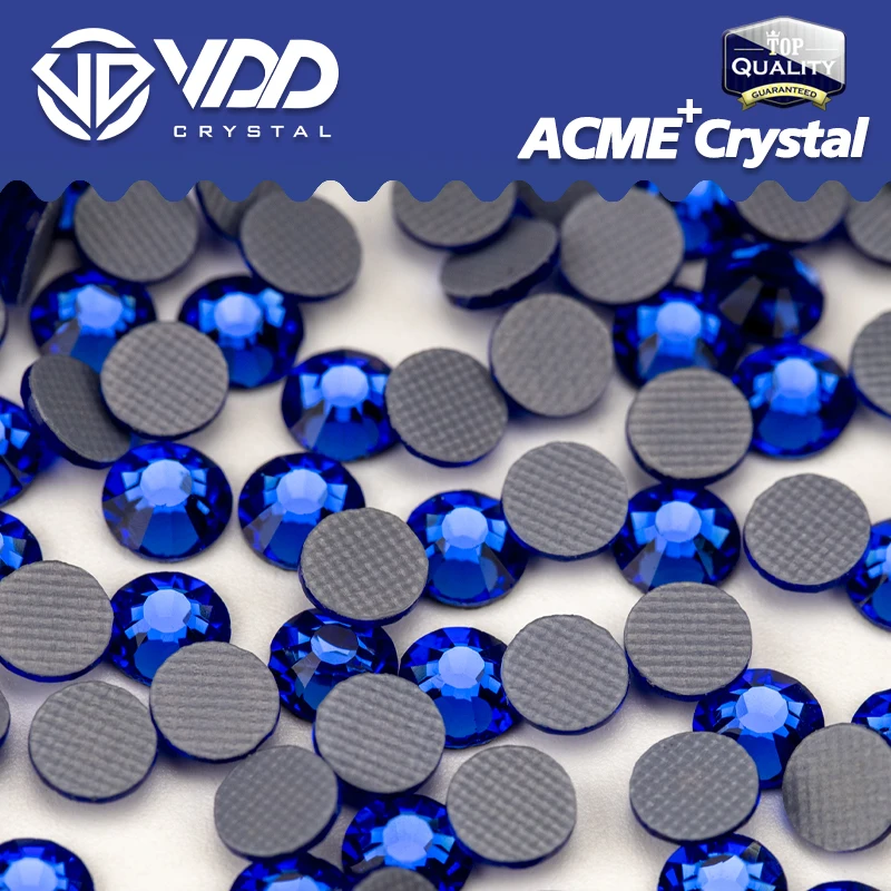 VDD Aquamarine/Lt.Sapphire/Indicolite/Capri Blue/Sapphire/Montana ACME+Series Glass Rhinestones Flatback Hot-Fix Crystal