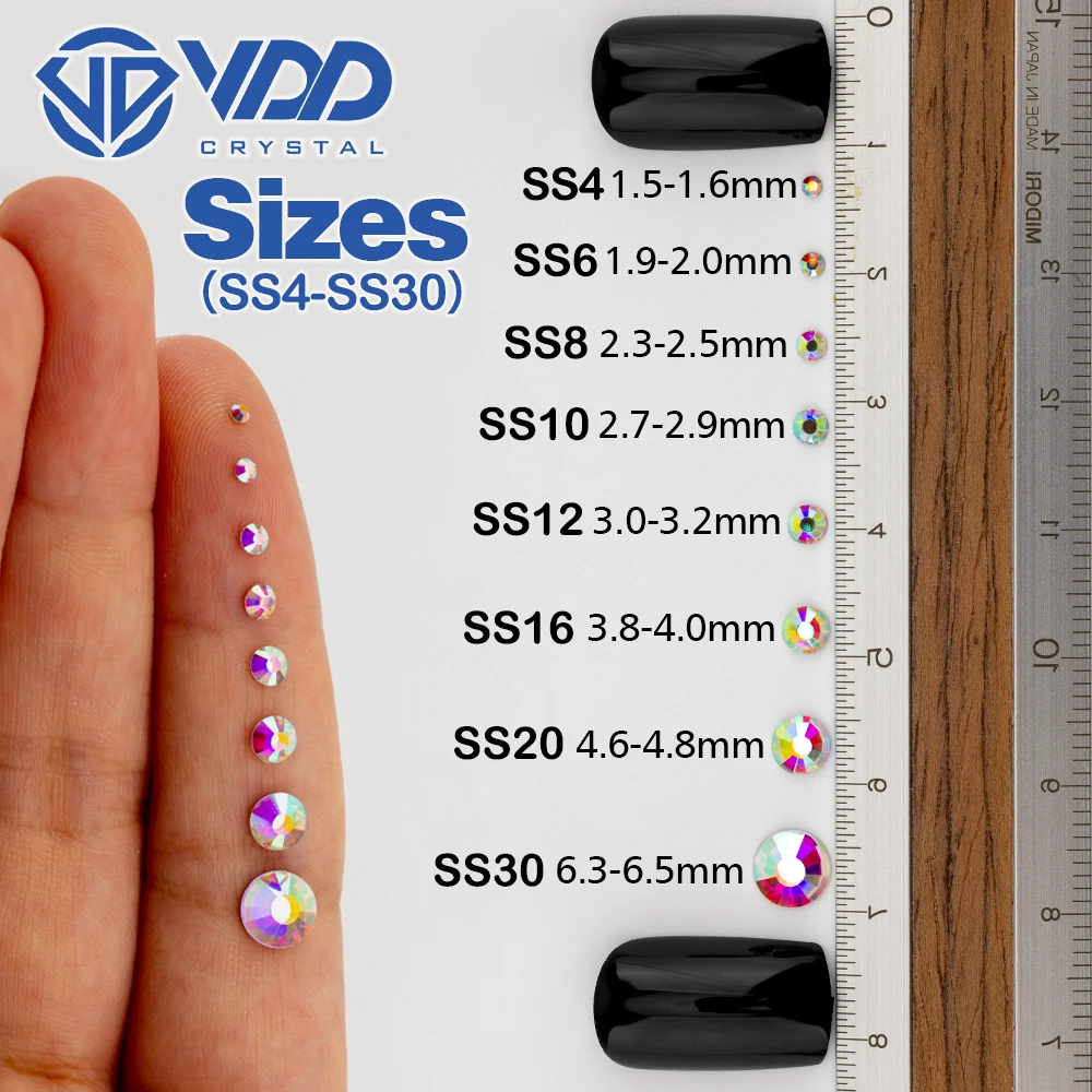 VDD Aquamarine/Lt.Sapphire/Indicolite/Capri Blue/Sapphire/Montana ACME+Series Glass Rhinestones Flatback Hot-Fix Crystal