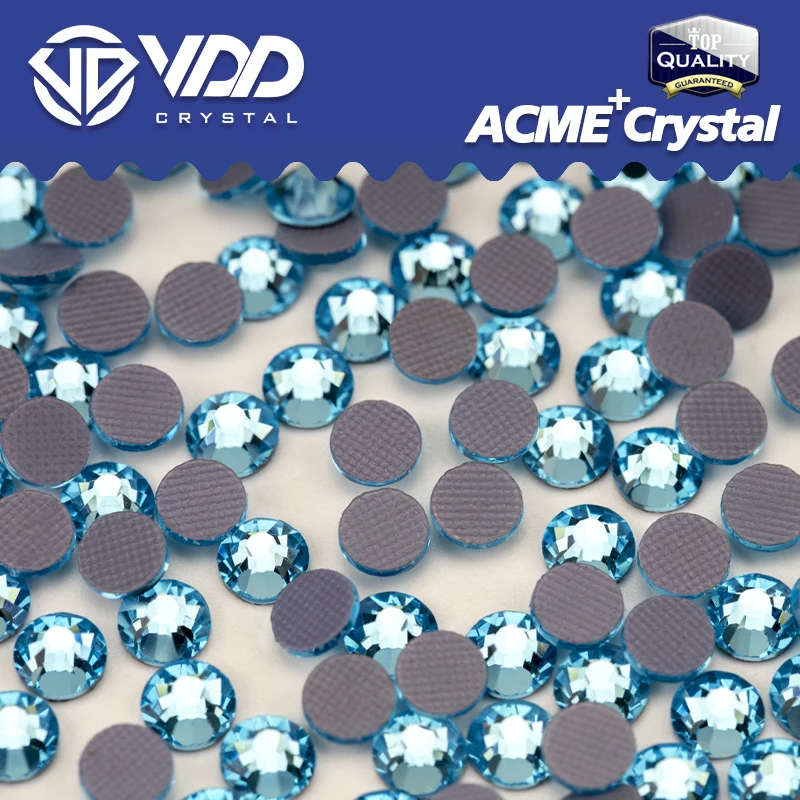 VDD Aquamarine/Lt.Sapphire/Indicolite/Capri Blue/Sapphire/Montana ACME+Series Glass Rhinestones Flatback Hot-Fix Crystal