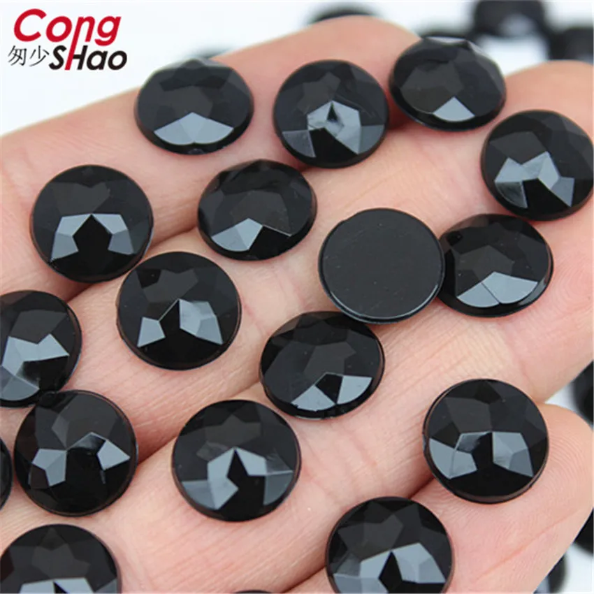 60pcs 14mm Round Acrylic Rhinestones Applique Stones And Crystals Flat Back Beads DIY Garment Crafts Accessories WC765