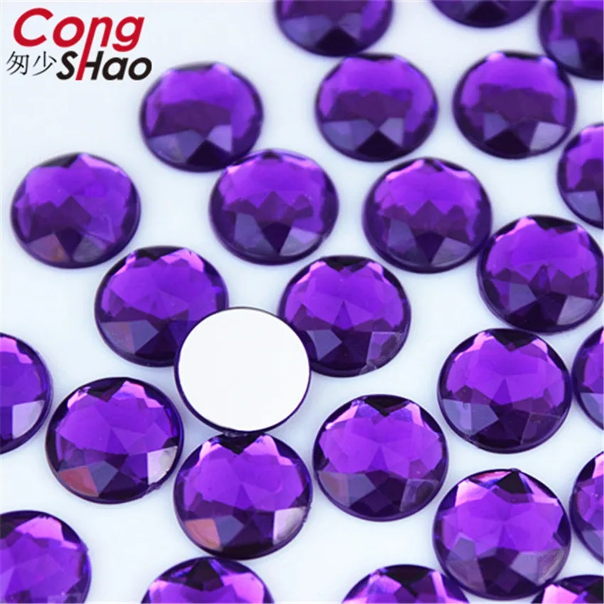 60pcs 14mm Round Acrylic Rhinestones Applique Stones And Crystals Flat Back Beads DIY Garment Crafts Accessories WC765