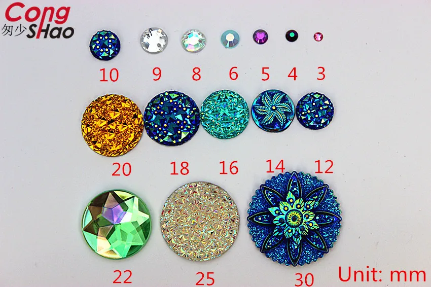 60pcs 14mm Round Acrylic Rhinestones Applique Stones And Crystals Flat Back Beads DIY Garment Crafts Accessories WC765