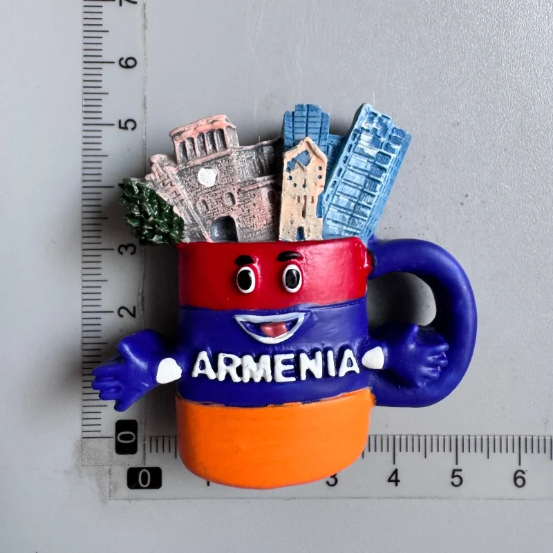 Azerbaijan Fridge Magnets Tourist Souvenir BAKU 3D Resin Magnets Armenia Jordan Collection Travel Gift Home Refrigerators Decor