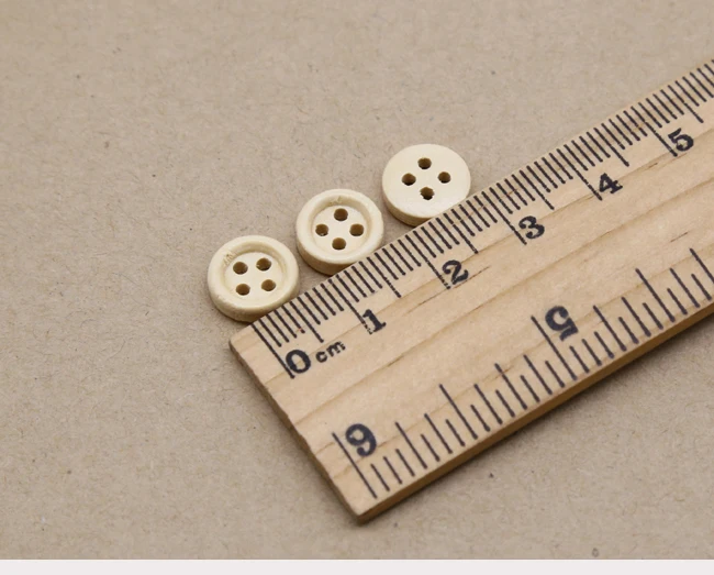 100pcs/lot Size:10mm (0.40') Natural Color Wooden Button for Sewing Wood Buttons Scrapbooking (SS-5008)
