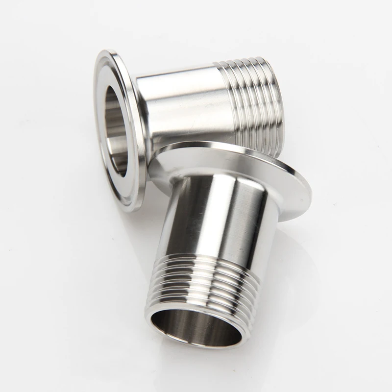 304 Stainless Sanitary Male Thread Pipe Adapter Coupler 3/8' 1/2' 3/4' 1' BSP 1.5' 2' Tri Clamp Ferrule 50.5mm Household