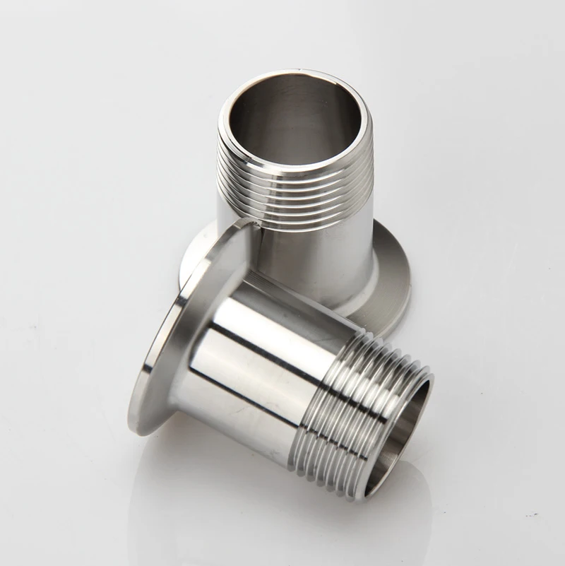 304 Stainless Sanitary Male Thread Pipe Adapter Coupler 3/8' 1/2' 3/4' 1' BSP 1.5' 2' Tri Clamp Ferrule 50.5mm Household