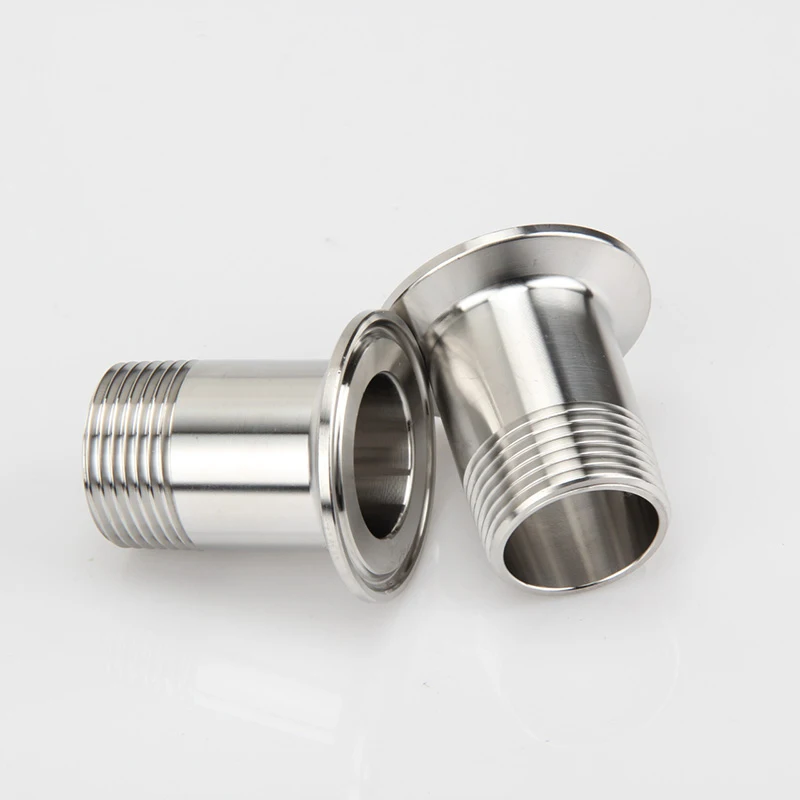 304 Stainless Sanitary Male Thread Pipe Adapter Coupler 3/8' 1/2' 3/4' 1' BSP 1.5' 2' Tri Clamp Ferrule 50.5mm Household