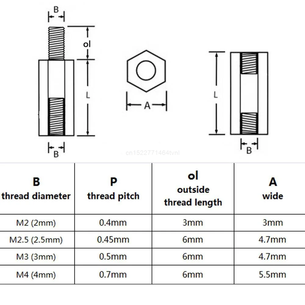 M2M2.5M3M4M5HexagonalCopperStandoffforPCBCircuitBoardsandComputerMotherboardsThreadedSupportPillarsScrewBolt