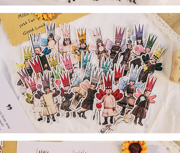 27PCS Vintage letter stickers kawaii children DIY scrapbooking album journal happy planner crafts decorative stickers package