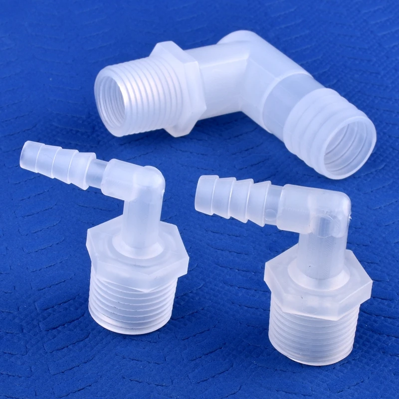 5~200pcs G1/2 Male Thread To 6.4~19.5mm PP Pagoda Elbow Connector Aquarium Tank Air Pump Adapter Irrigation Water Hose Joint