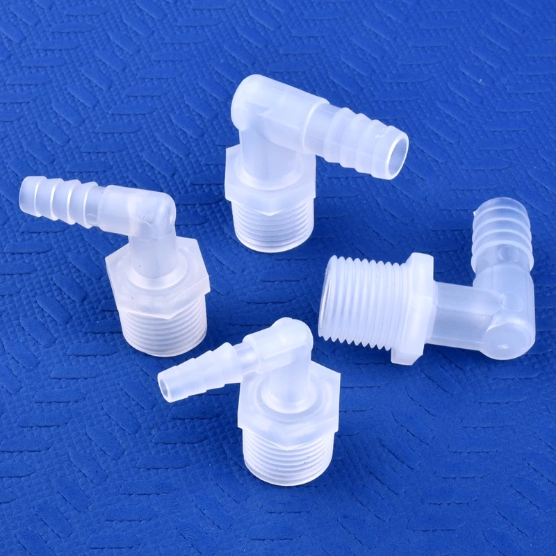5~200pcs G1/2 Male Thread To 6.4~19.5mm PP Pagoda Elbow Connector Aquarium Tank Air Pump Adapter Irrigation Water Hose Joint