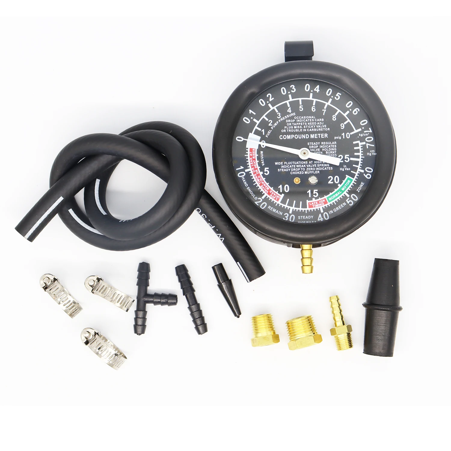 Fuel Pump and Vacuum Tester Gauge, Carburetor Pressure Tester Automotive Vacuum Gauge - Carburetor Pressure Diagnostics