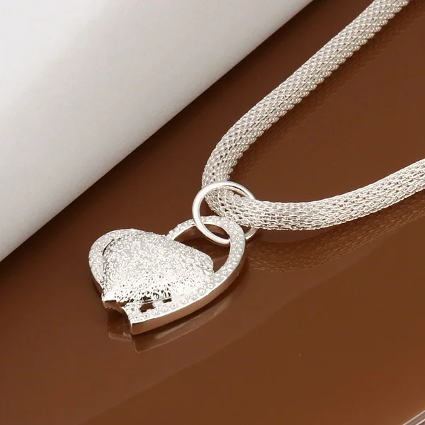 925 Sterling Silver Necklace Gorgeous Charm Fashion Heart Wedding Lady Love for Women Noble Luxury 18 Inches 45cm Jewelry