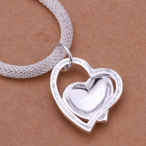 925 Sterling Silver Necklace Gorgeous Charm Fashion Heart Wedding Lady Love for Women Noble Luxury 18 Inches 45cm Jewelry