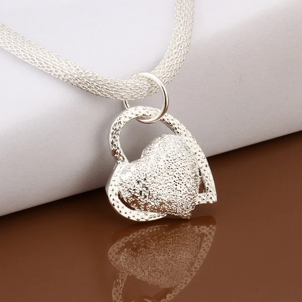 925 Sterling Silver Necklace Gorgeous Charm Fashion Heart Wedding Lady Love for Women Noble Luxury 18 Inches 45cm Jewelry