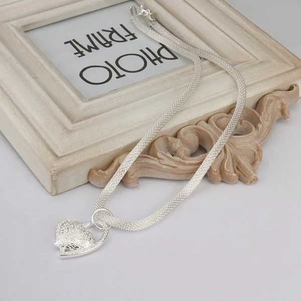 925 Sterling Silver Necklace Gorgeous Charm Fashion Heart Wedding Lady Love for Women Noble Luxury 18 Inches 45cm Jewelry