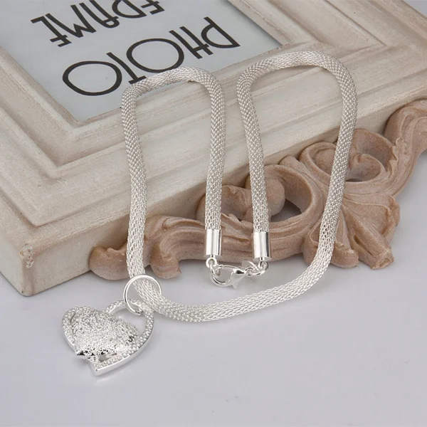 925 Sterling Silver Necklace Gorgeous Charm Fashion Heart Wedding Lady Love for Women Noble Luxury 18 Inches 45cm Jewelry