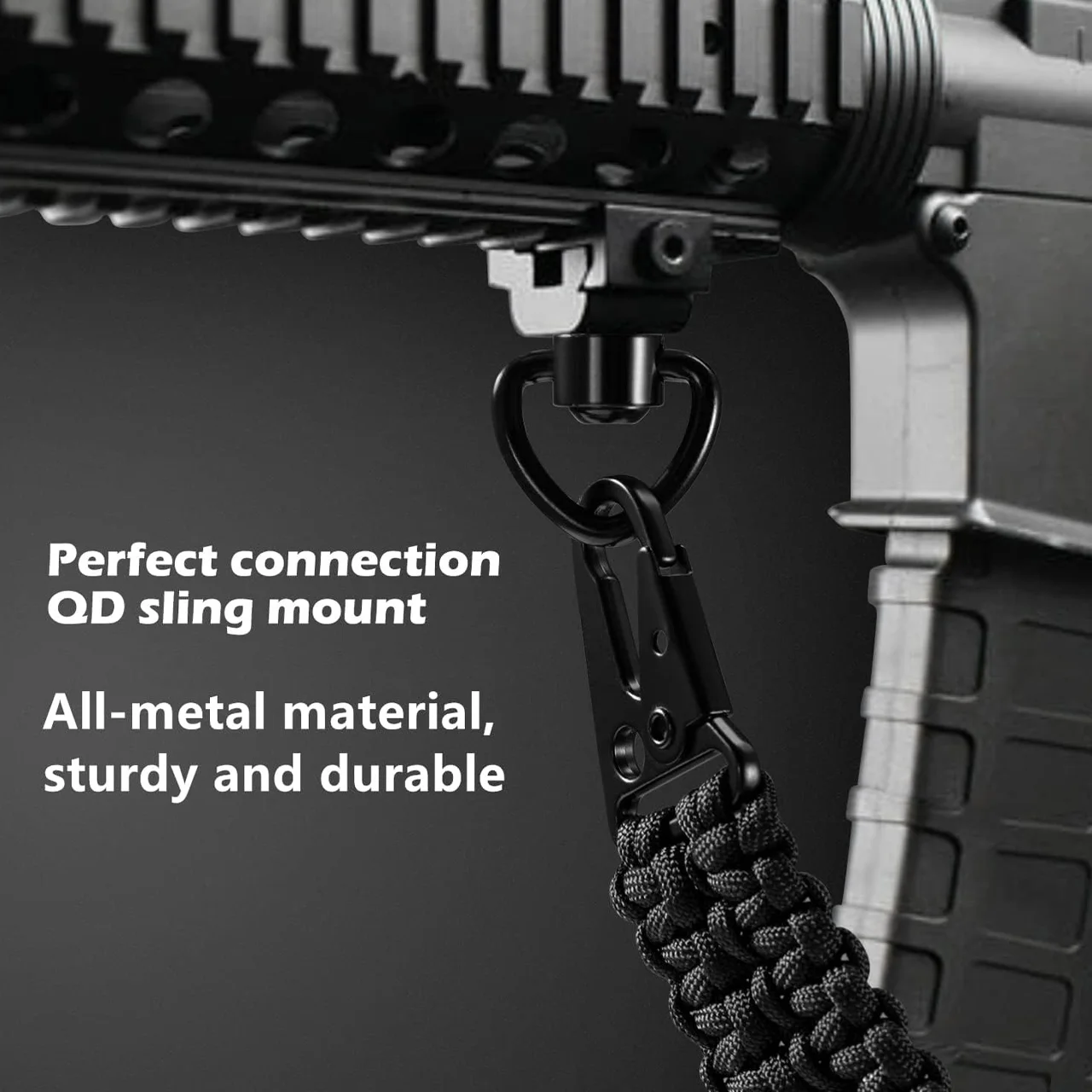 2PCS Rifle Push Button QD Release Sling Swivel Mount Ring with a Sling Swivel Mount Rifle Hunting Accessories
