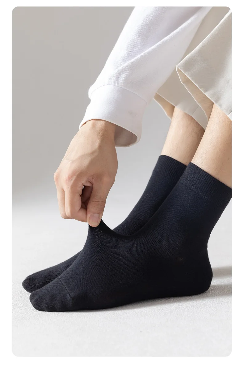 5/10 Pairs High Quality Men‘s Socks Cotton Casual Business Middle Black Breathable Male Crew Socks Dress Gifts Socks Size 38-44