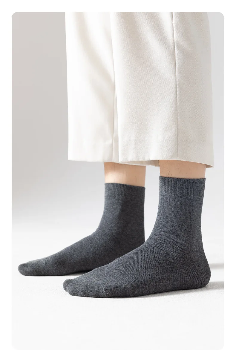 5/10 Pairs High Quality Men‘s Socks Cotton Casual Business Middle Black Breathable Male Crew Socks Dress Gifts Socks Size 38-44