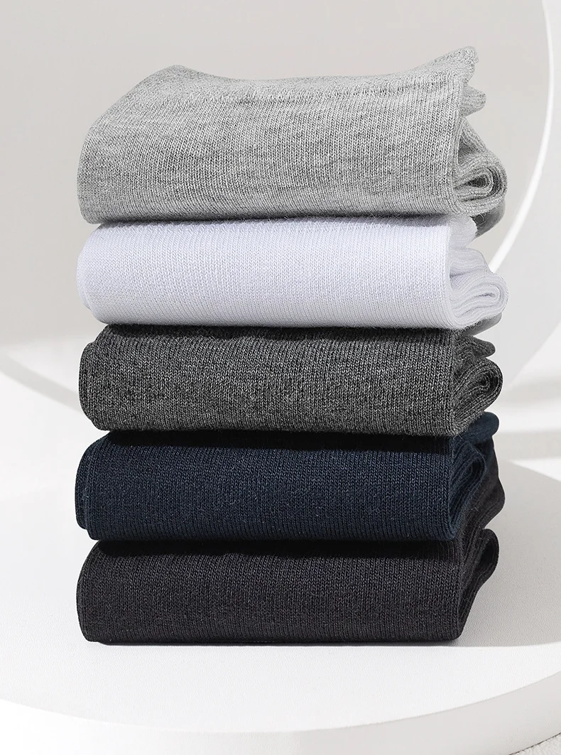 5/10 Pairs High Quality Men‘s Socks Cotton Casual Business Middle Black Breathable Male Crew Socks Dress Gifts Socks Size 38-44