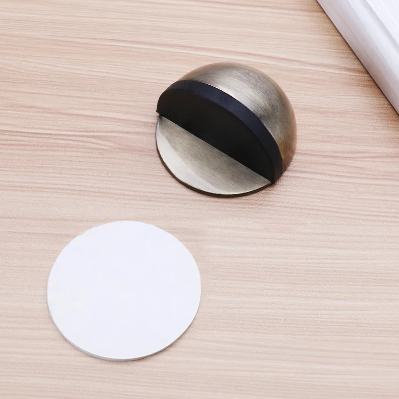 Door Stops Stainless Steel Rubber Magnetic Door Stopper Non Punching Sticker Hidden Door Holders Floor Mounted Nail-free