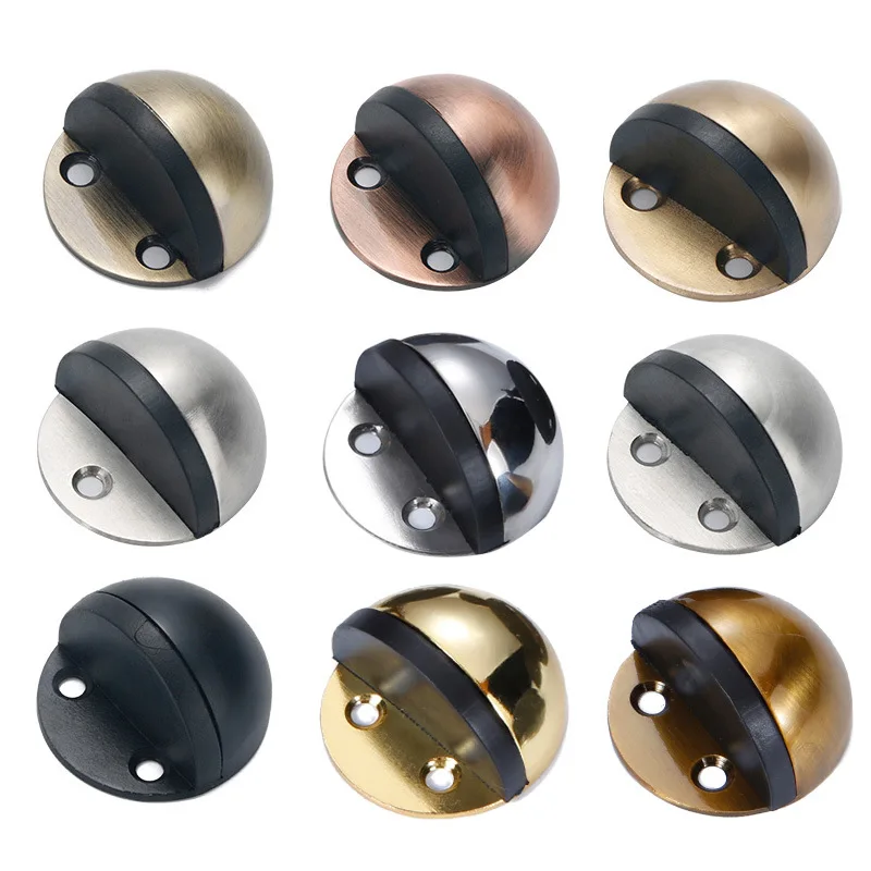 Door Stops Stainless Steel Rubber Magnetic Door Stopper Non Punching Sticker Hidden Door Holders Floor Mounted Nail-free