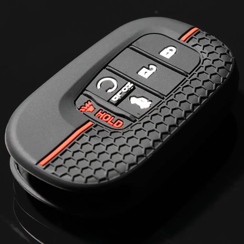 For Honda Civic Accord Passport Pilot CRV 2021 2022 2023 Silicone 5 Button Car Key Ring Chain Case Cover Holder Protector Shell