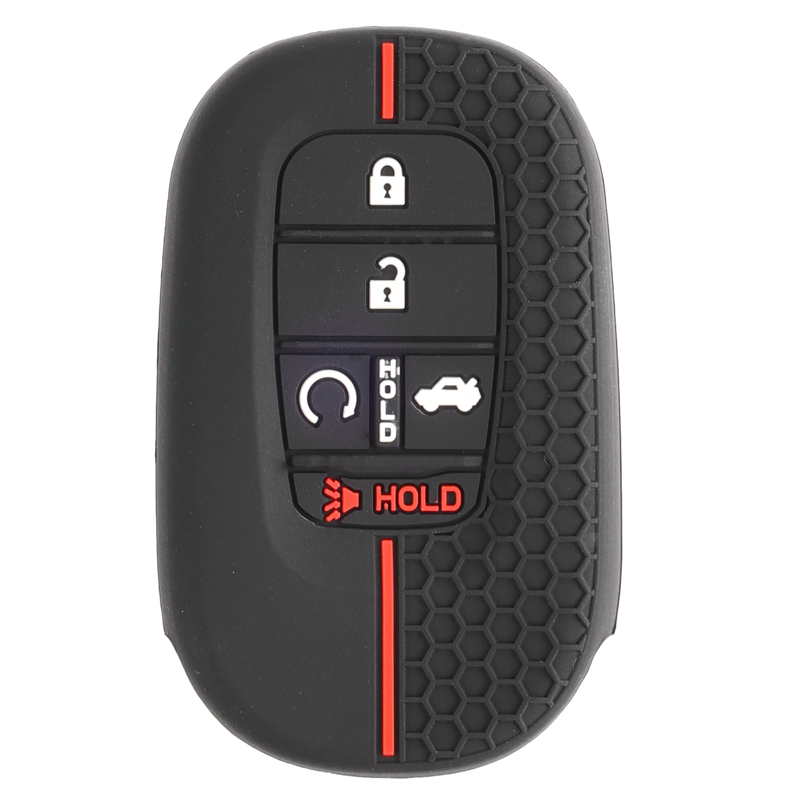 For Honda Civic Accord Passport Pilot CRV 2021 2022 2023 Silicone 5 Button Car Key Ring Chain Case Cover Holder Protector Shell
