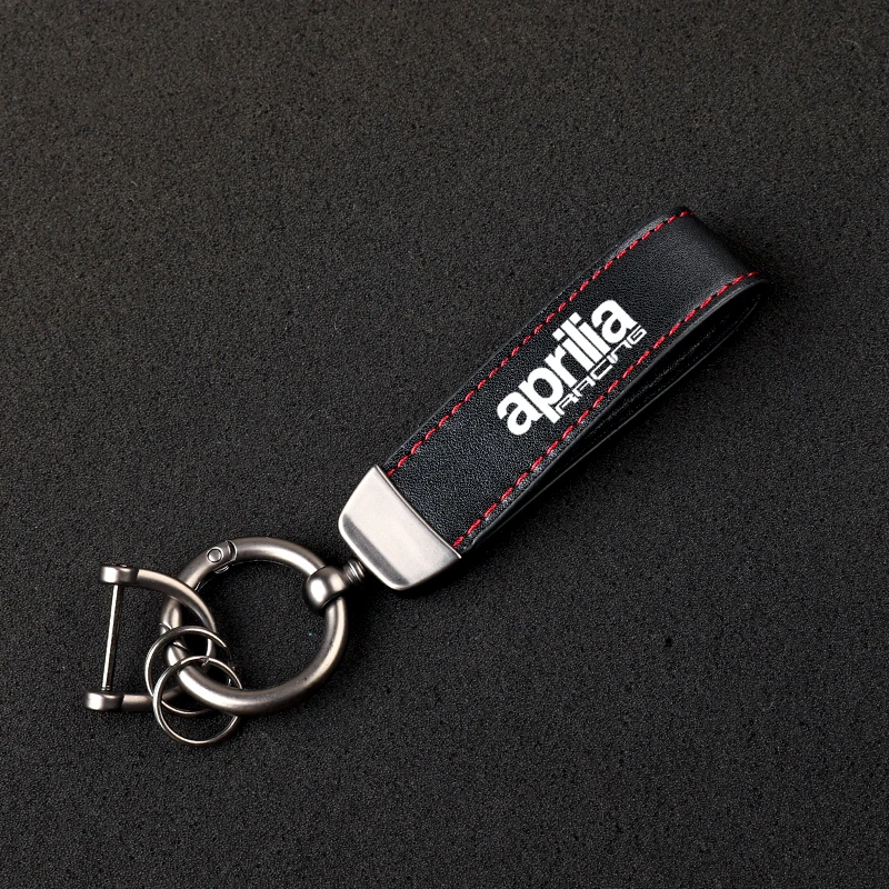Premium material leather motorcycle key ring chain for Aprilia Racing GPR RSV4 RS125 RS250 with logo car Accessories
