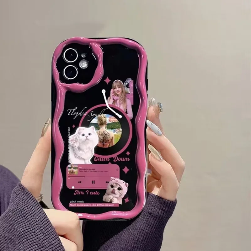 Curly Cat Fundas for Samsung S24 Ultra S23 Plus FE Galaxy A55 A54 A35 A53 A31 A03 A34 A53 A52 A32 A14 A15 A25 A24 A23 A04 Case