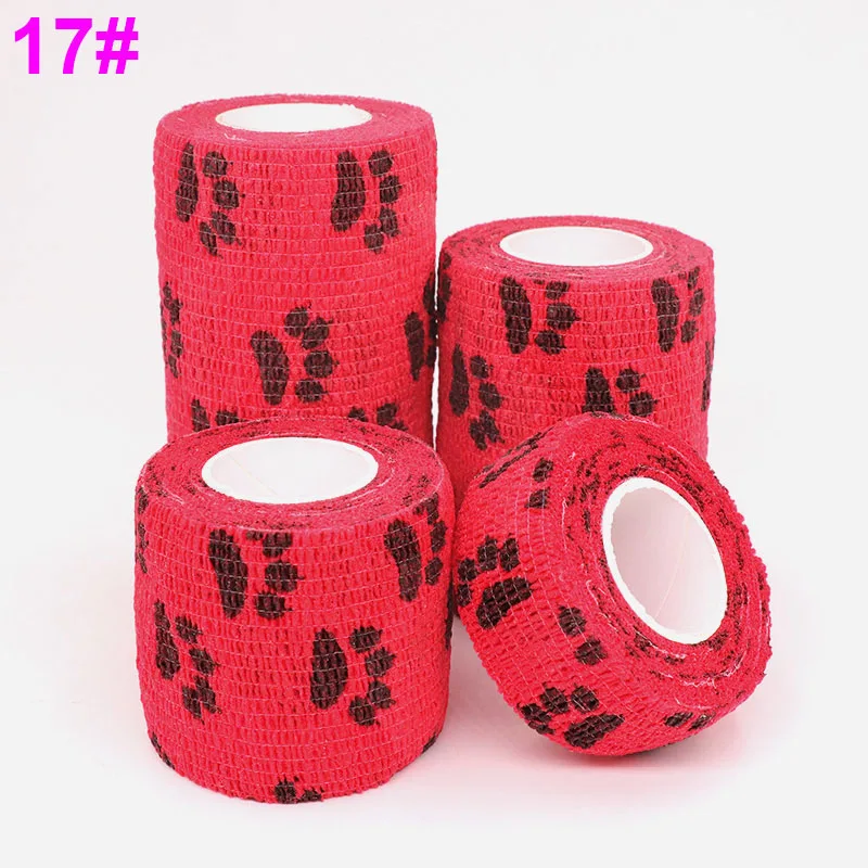 Sports Printed Elastic Adhesive Bandage Athletic Tape Colorful Self Wrap Tape for Tattoo Finger Joint Decoration Pet First Aid