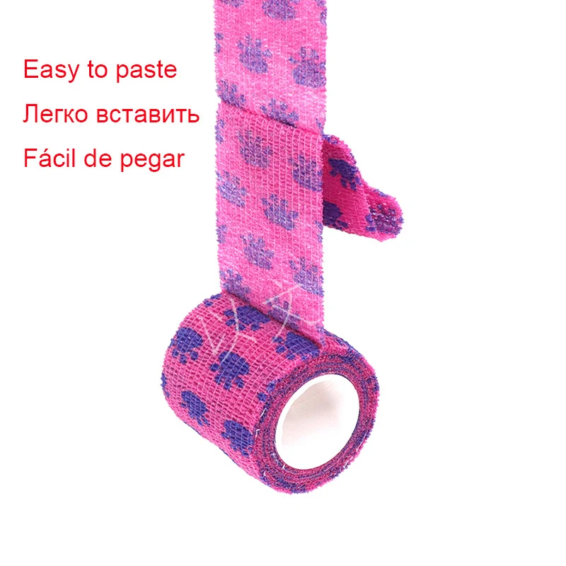 Sports Printed Elastic Adhesive Bandage Athletic Tape Colorful Self Wrap Tape for Tattoo Finger Joint Decoration Pet First Aid