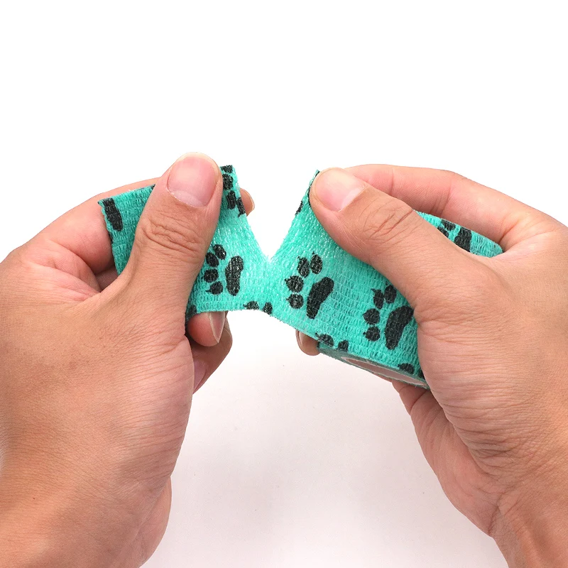 Sports Printed Elastic Adhesive Bandage Athletic Tape Colorful Self Wrap Tape for Tattoo Finger Joint Decoration Pet First Aid