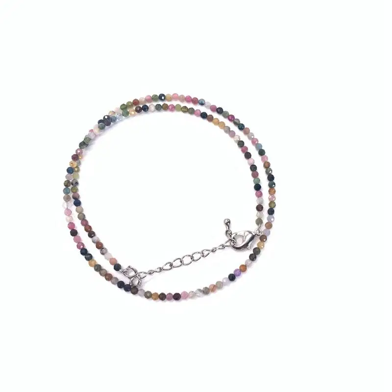 Natural Stone Lapis Lazuli Olivine Tourmaline 2mm Round Section Mini Necklaces Bracelet Are Suitable for Men and Women Gifts