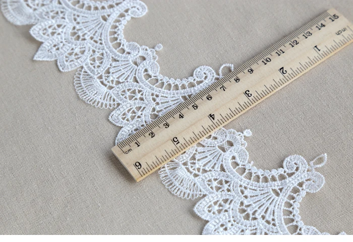 Width:8.1cm (3.24") Fashion Flower Polyester Silk Lace Embroidery Laces Fabric Clothing Decoration Accessories(SS-2120)