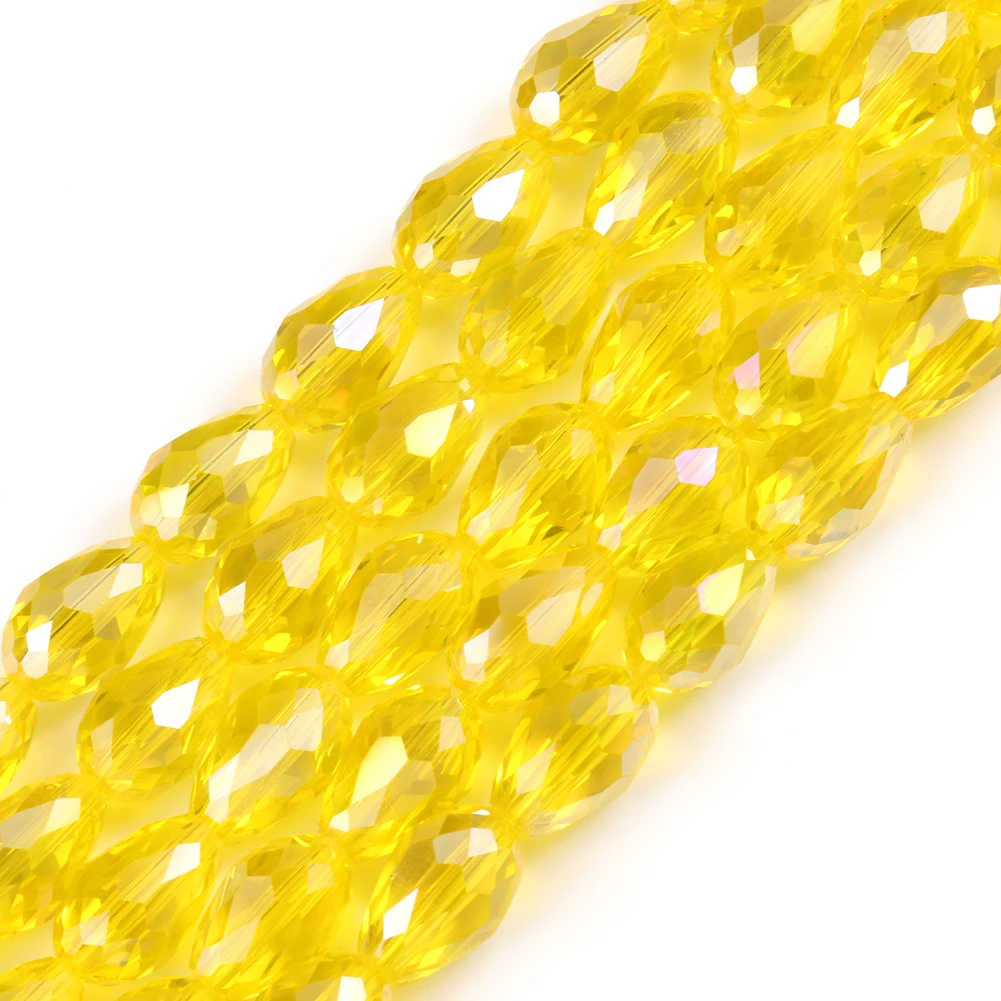 8x12mm Multicolor Faceted Water Drop Austria Crystal Glass Beads Briolette Teardrop Loose Beads for Jewelry Making Diy Bracelets