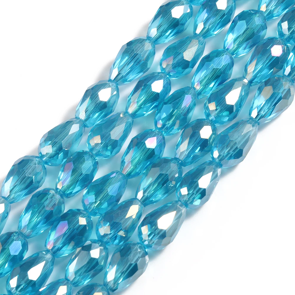 8x12mm Multicolor Faceted Water Drop Austria Crystal Glass Beads Briolette Teardrop Loose Beads for Jewelry Making Diy Bracelets