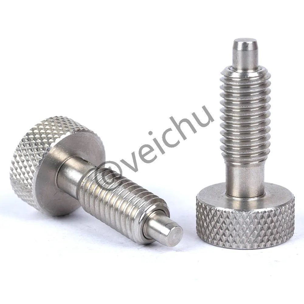 VCN230-BN M6/8/10/12/16 All Stainless Steel Spring Screw Bolts Knurled Knob Index Plungers