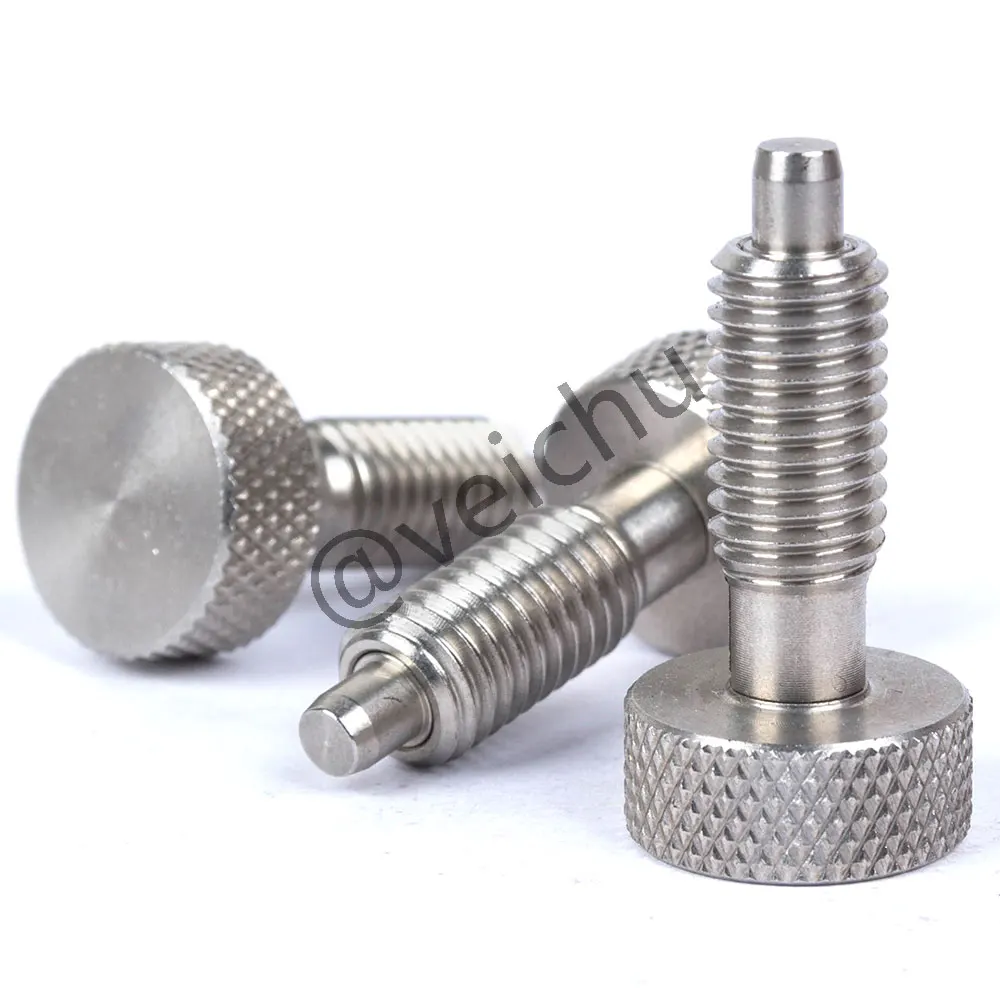 VCN230-BN M6/8/10/12/16 All Stainless Steel Spring Screw Bolts Knurled Knob Index Plungers
