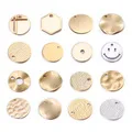 (824)10PCS 4.5x7MM 24K Champagne Gold Color Plated Brass Small Round Star Charms High Quality Diy Jewelry Accessories