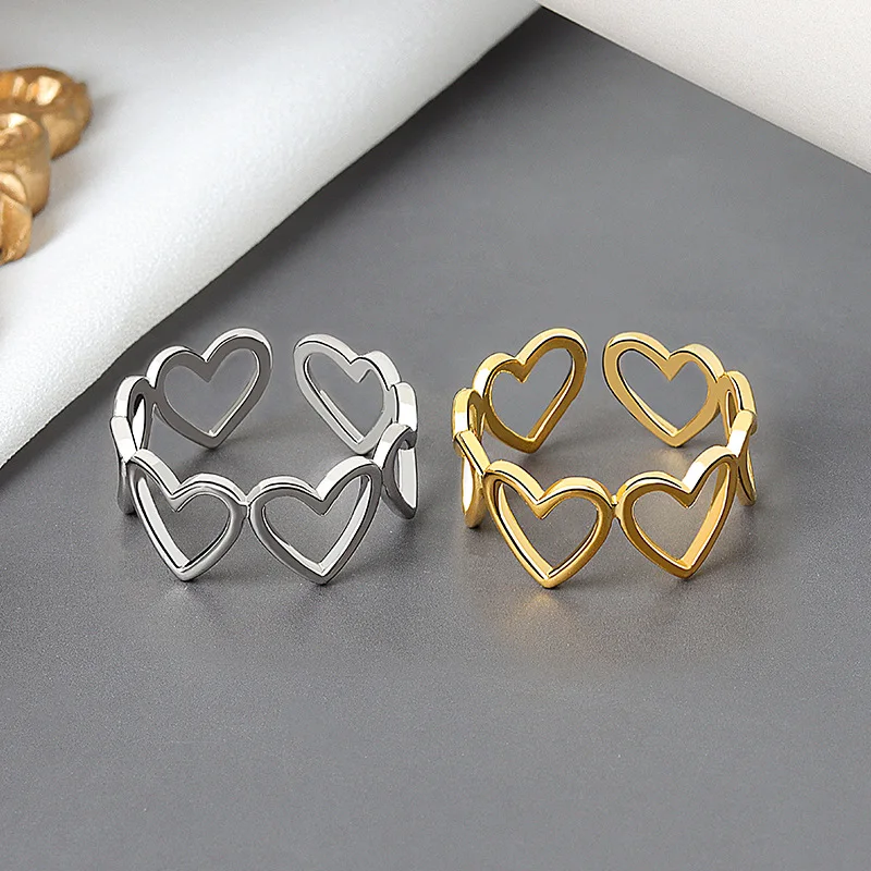 LIVVY Silver Color Love Heart Shell Finger Ring For Women Fashion Party Wedding Jewelry Ring Gift 2021 Trend