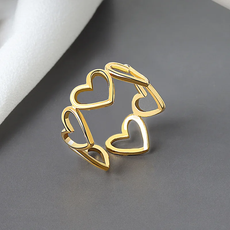 LIVVY Silver Color Love Heart Shell Finger Ring For Women Fashion Party Wedding Jewelry Ring Gift 2021 Trend
