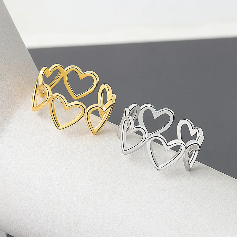 LIVVY Silver Color Love Heart Shell Finger Ring For Women Fashion Party Wedding Jewelry Ring Gift 2021 Trend
