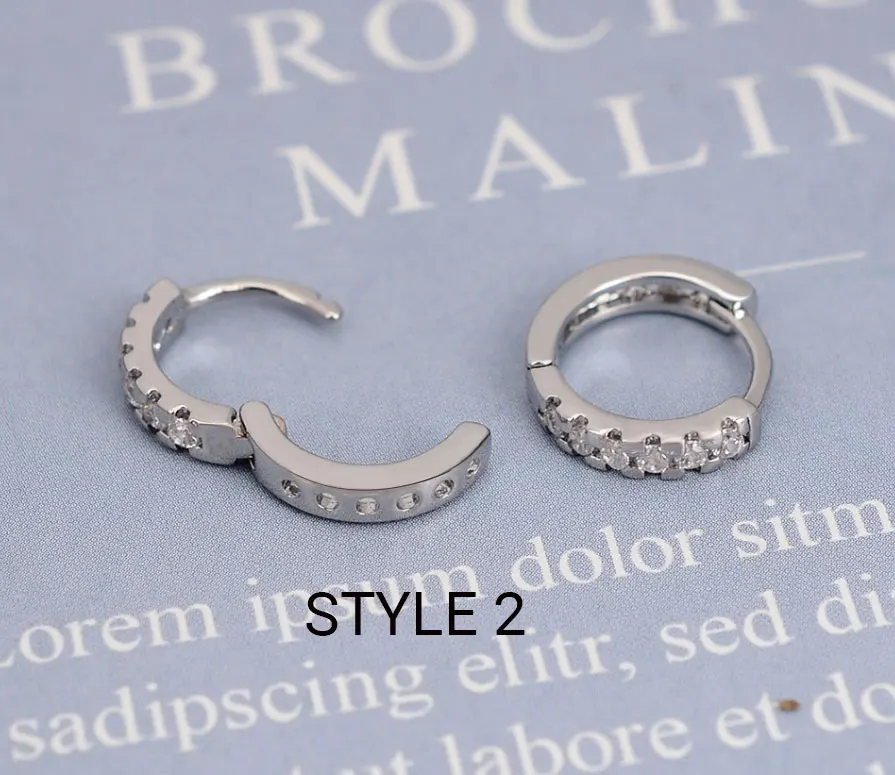 Rainbow CZ Huggies Hoop Earrings Girl Tiny Rings Cartilage Small Helix Piercing Tragus Conch Earlobe Circle Men Hoops Arete