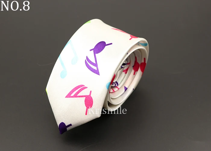 Classic Fashion Men's Music Tie Holiday Festival Printed Piano Guitar Smiling Face Polyester 5cm Width Black Wihte Necktie Gift